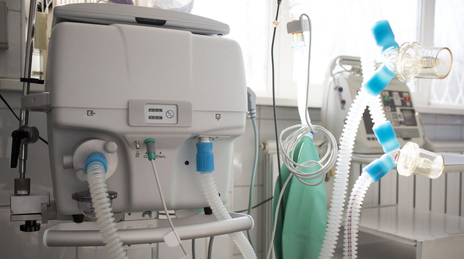 artificial lung ventilation unit in the medical ward